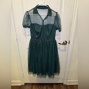 NWOT Unique Vintage Holiday Sparkle Star Dress